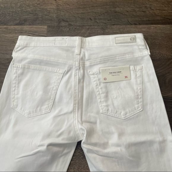 AG Adriano Goldschmied Stilt Crop Pants White Soft to Touch Mid Rise Pants - Picture 12 of 12